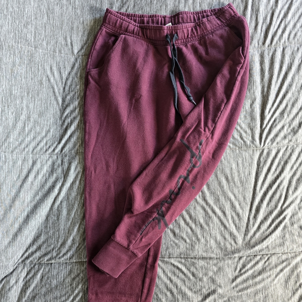 Burgundy Jogger Pants with Black Drawstring